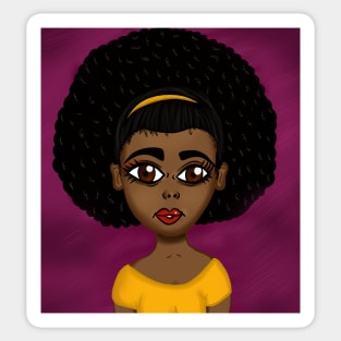 black girl magic cute digital artwork Sticker